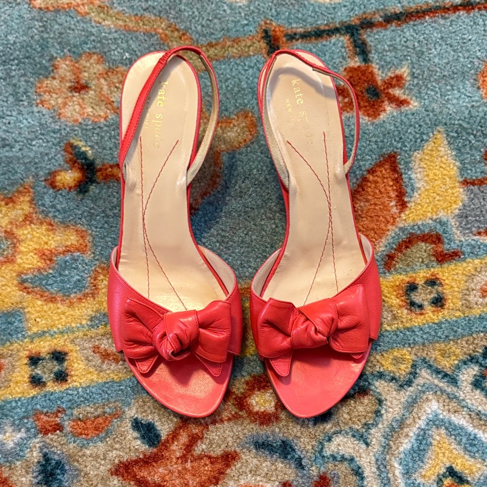 Kate Spade Vibrant Red Bow Heels